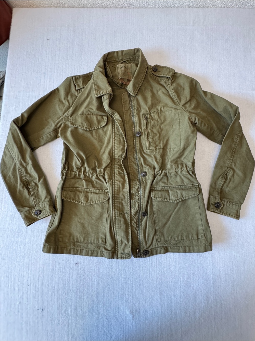 Fat Face Olive Green Utility Jacket with Drawstring Waist
